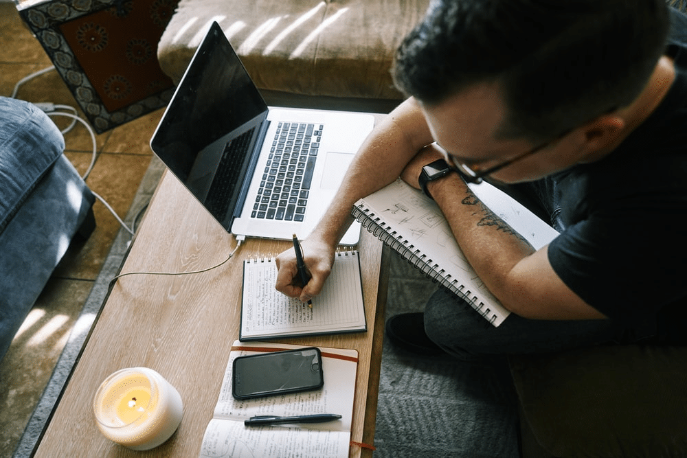 A man making notes