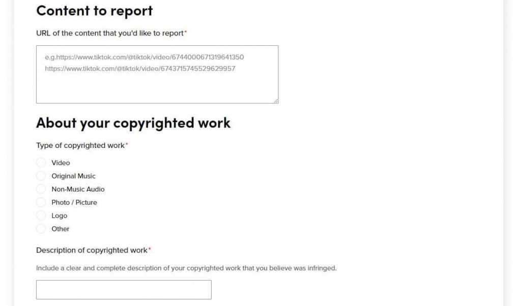 TikTok Copyright Infringing Providing Videos