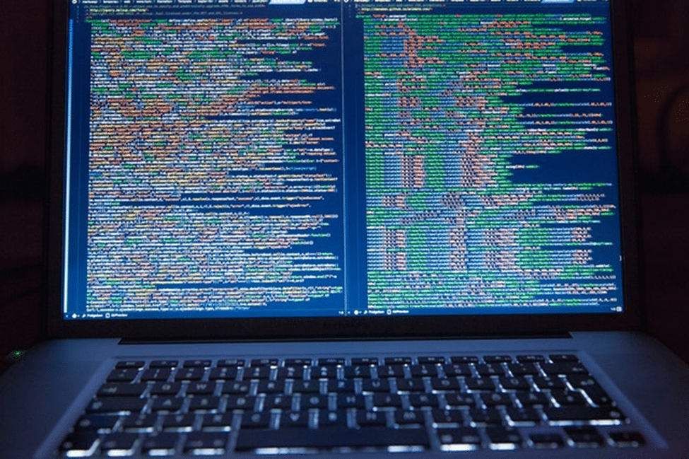 laptop screening showing codes