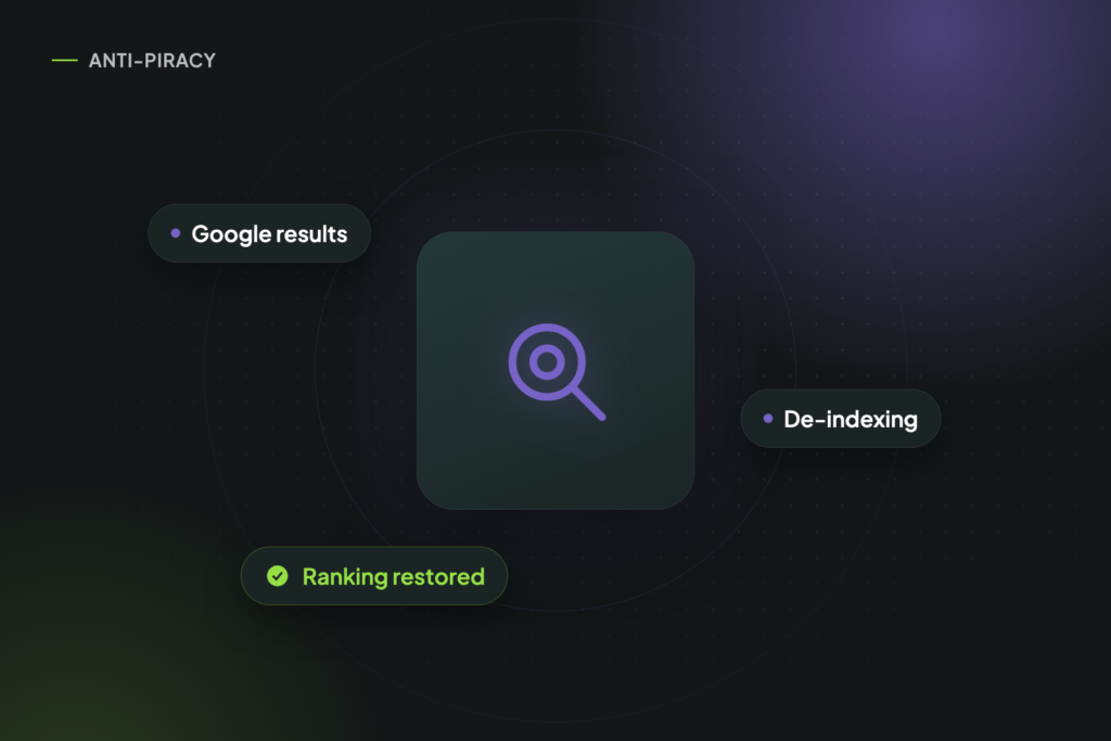 Illustration: Google results, De-indexing, Ranking restored