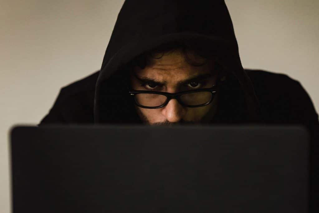 A person using a laptop