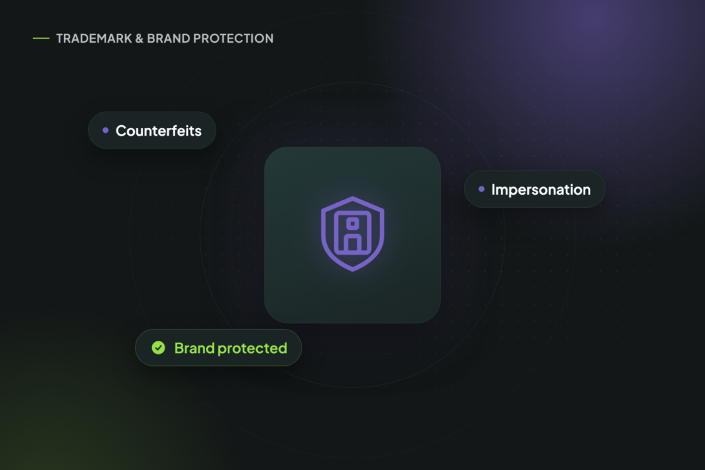 Illustration: Counterfeits, Impersonation, Brand protected